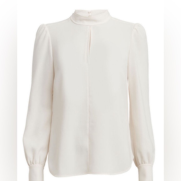 NWT A.L.C. Marina Keyhole Crepe Blouse - Picture 2 of 11